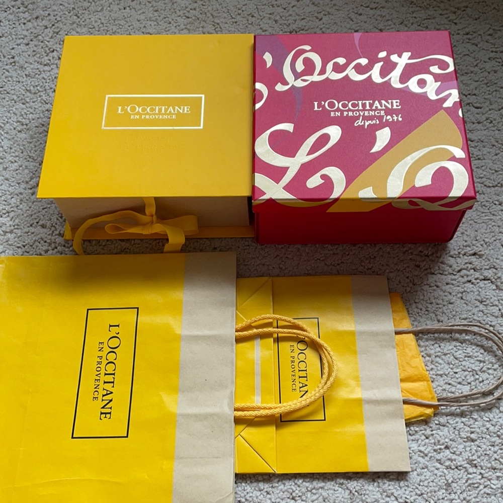 L’occitane empty two boxes and packages